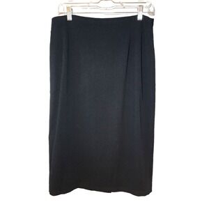 Garfield & Marks NY Womens Pencil Straight Textured Skirt Black Rear Zip Size 12